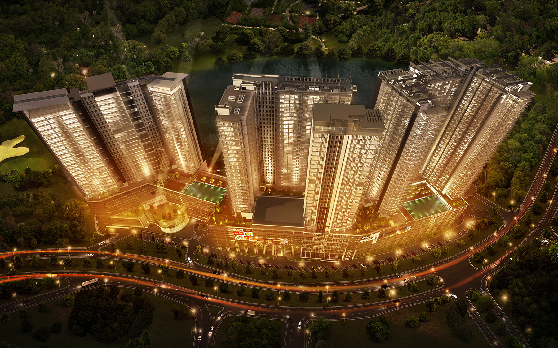 d'Pristine Aerial Night View